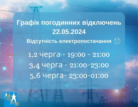 Кіровоградобленерго оновило графік відключень електроенергії на Кіровоградщині на 22 травня